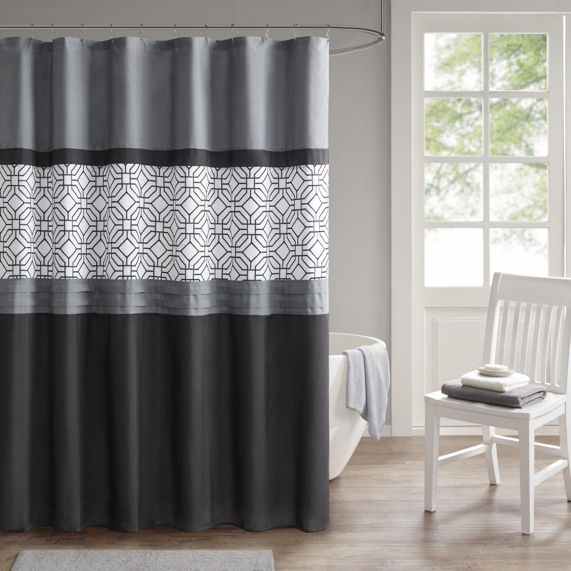 510 Design Embroidered and Pieced Shower Curtain