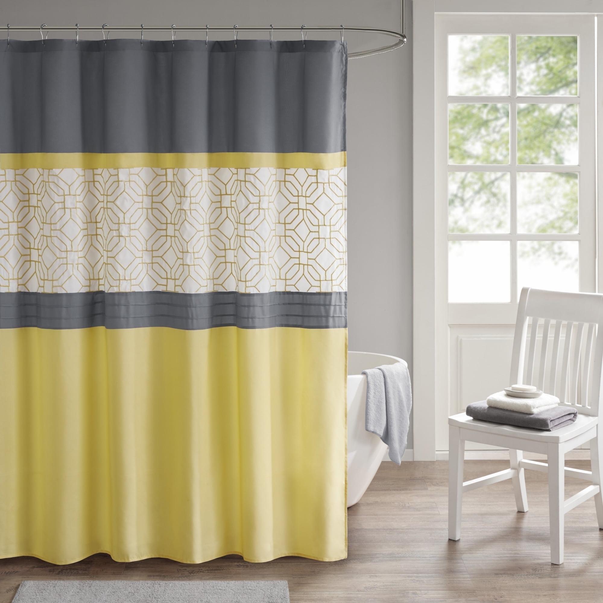 510 Design Donnell Embroidered and Pieced Shower Curtain