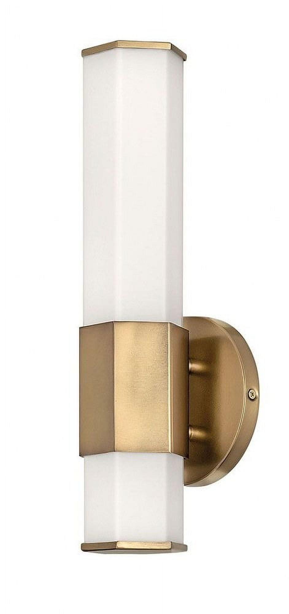 Heritage Brass Cylinder Wall Sconce with Etched Glass