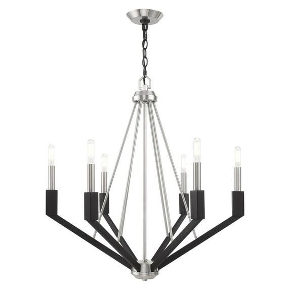 Livex Lighting Beckett 6 - Light Chandelier in Brushed Nickel