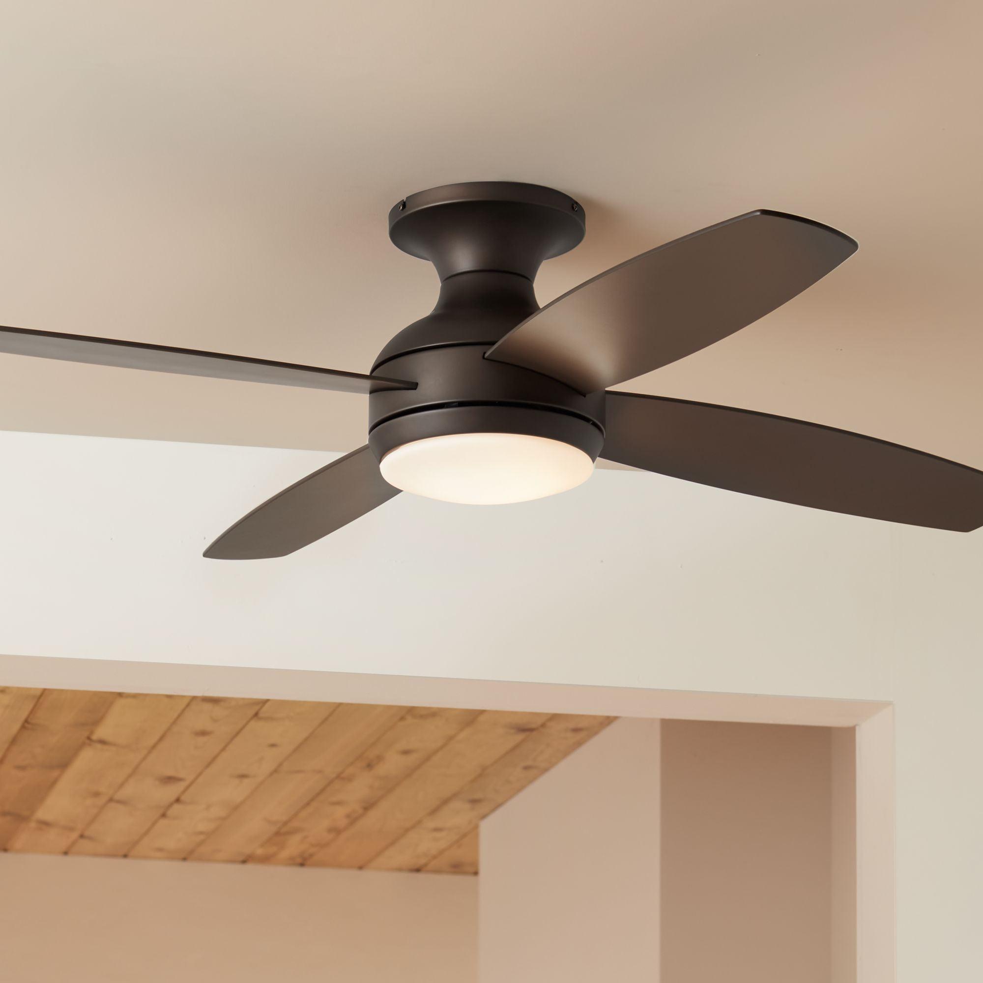 52" Oil-Rubbed Bronze Low Profile Ceiling Fan with LED Light