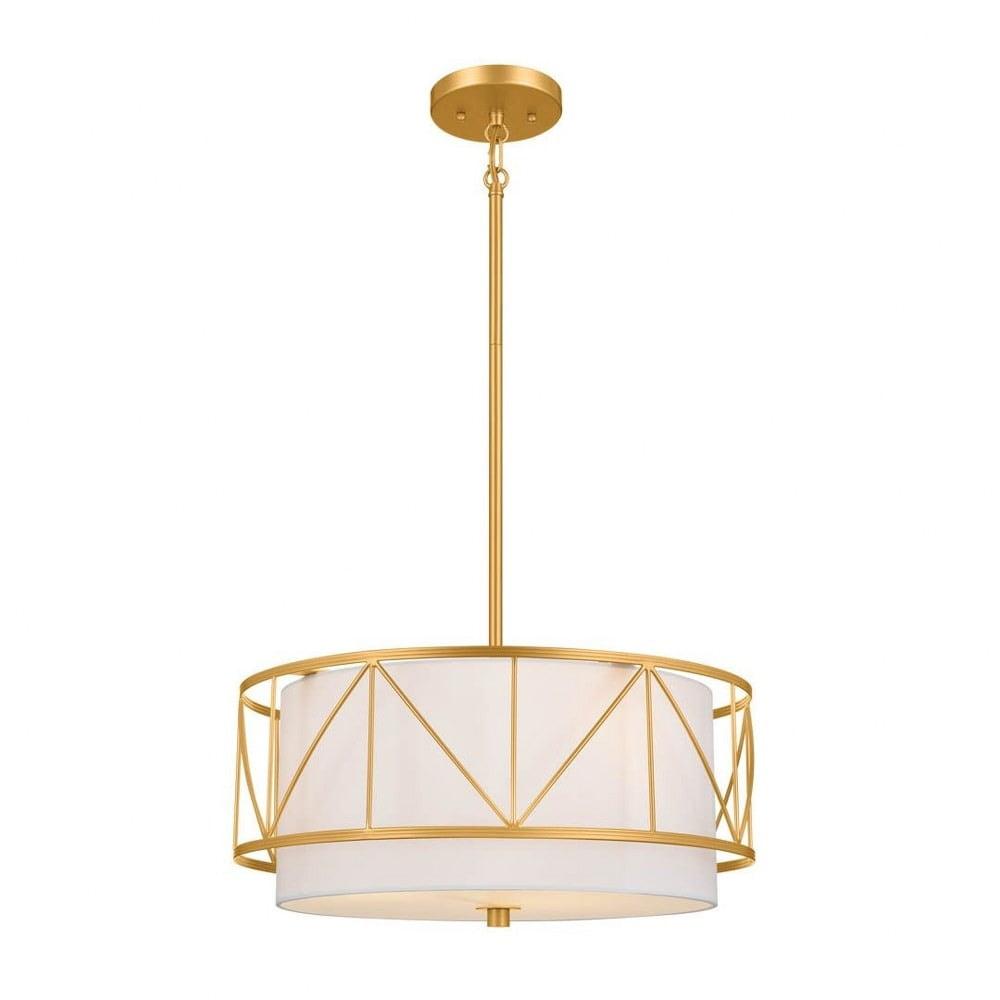 52075CLG-Kichler Lighting-Birkleigh - 3 Light Convertible Semi-Flush Mount In Art Deco Style-9.5 Inches Tall-Classic Gold Finish