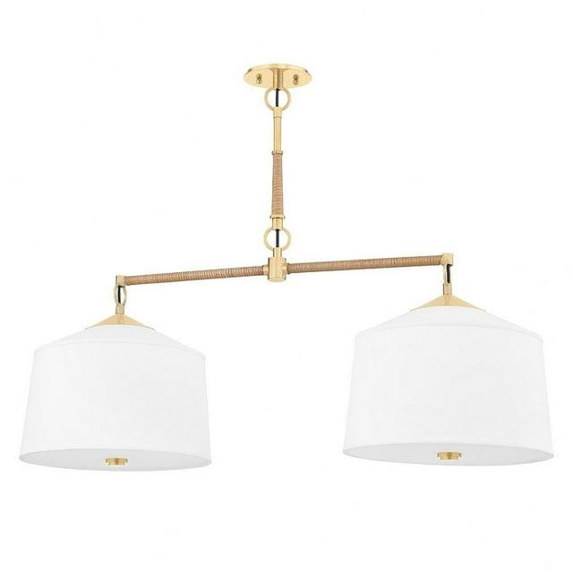 5240-AGB-Hudson Valley Lighting-White Plains - 2 Light Island-22.75 Inches Tall and 40 Inches Wide