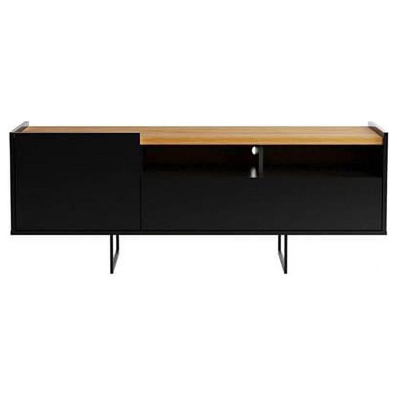 Winston TV Stand for TVs up to 50" Black/Cinnamon - Manhattan Comfort: Mid-Century Design, Cable Management