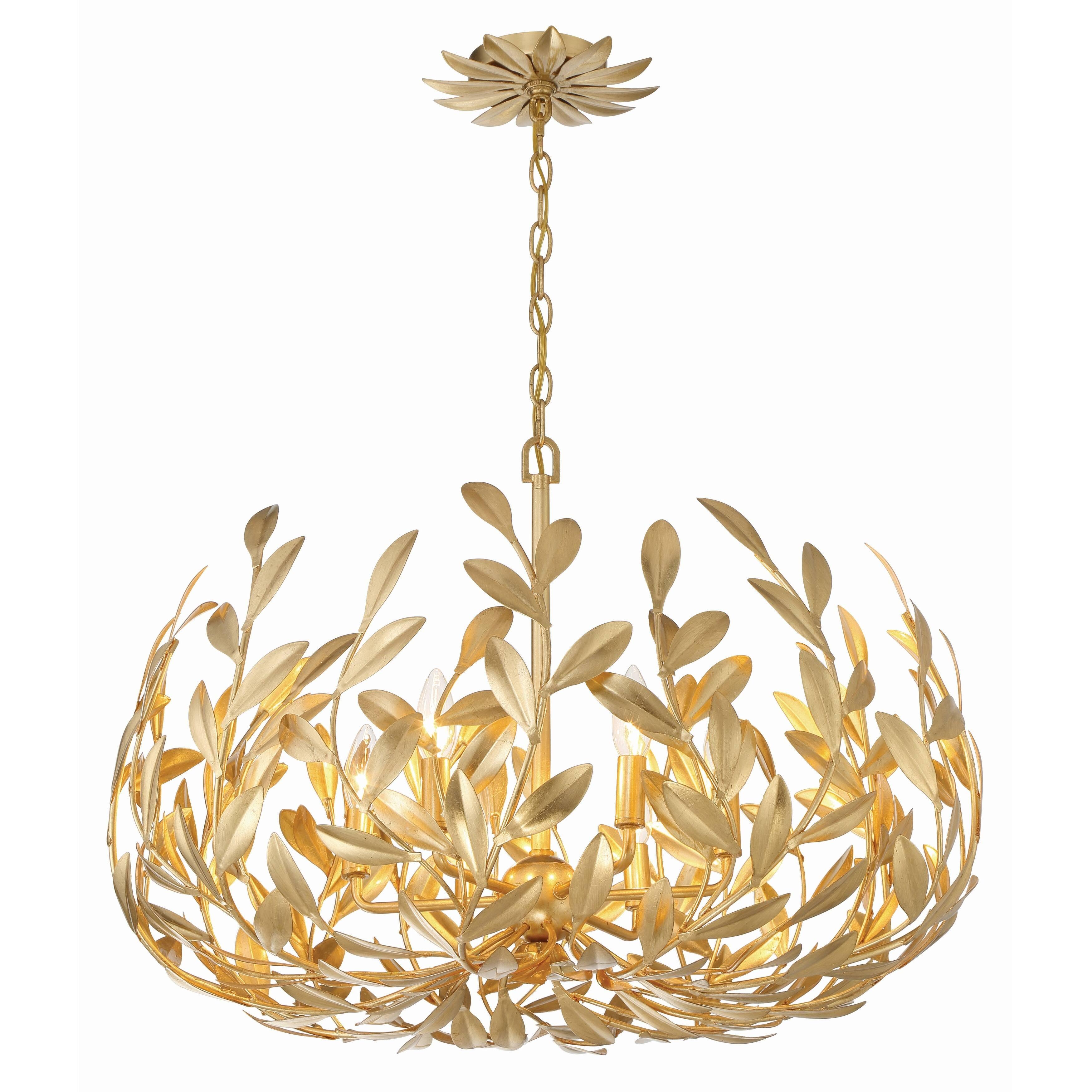 Crystorama Lighting Broche 6 - Light Chandelier in  Antique Gold