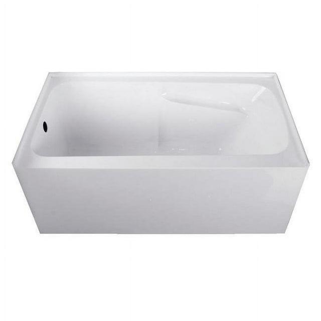 54 in. Acrylic Alcove Tub with Arm Rest & Left Hand Drain Hole, White