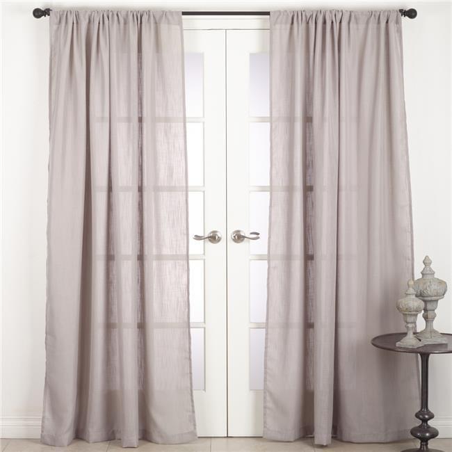 Saro Lifestyle Nali Collection Rod Pocket Semi Sheer Window Curtain Single Panel, 54"x108", Gray