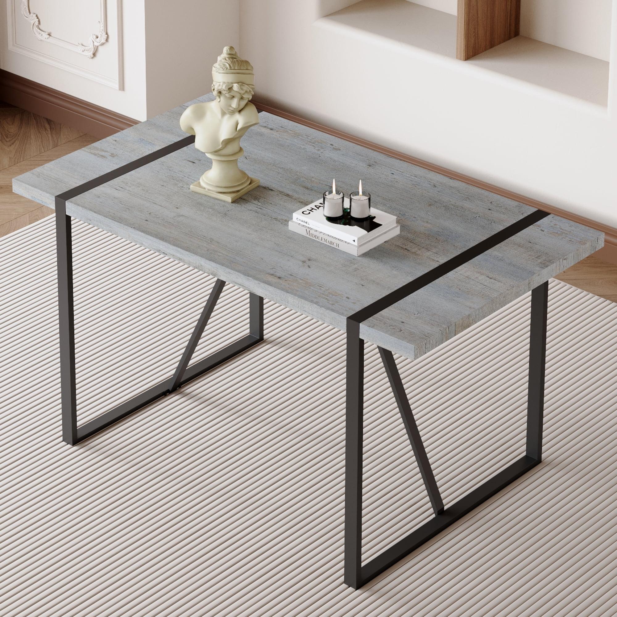 Rectangular Dining Table with MDF tabletop and metal legs