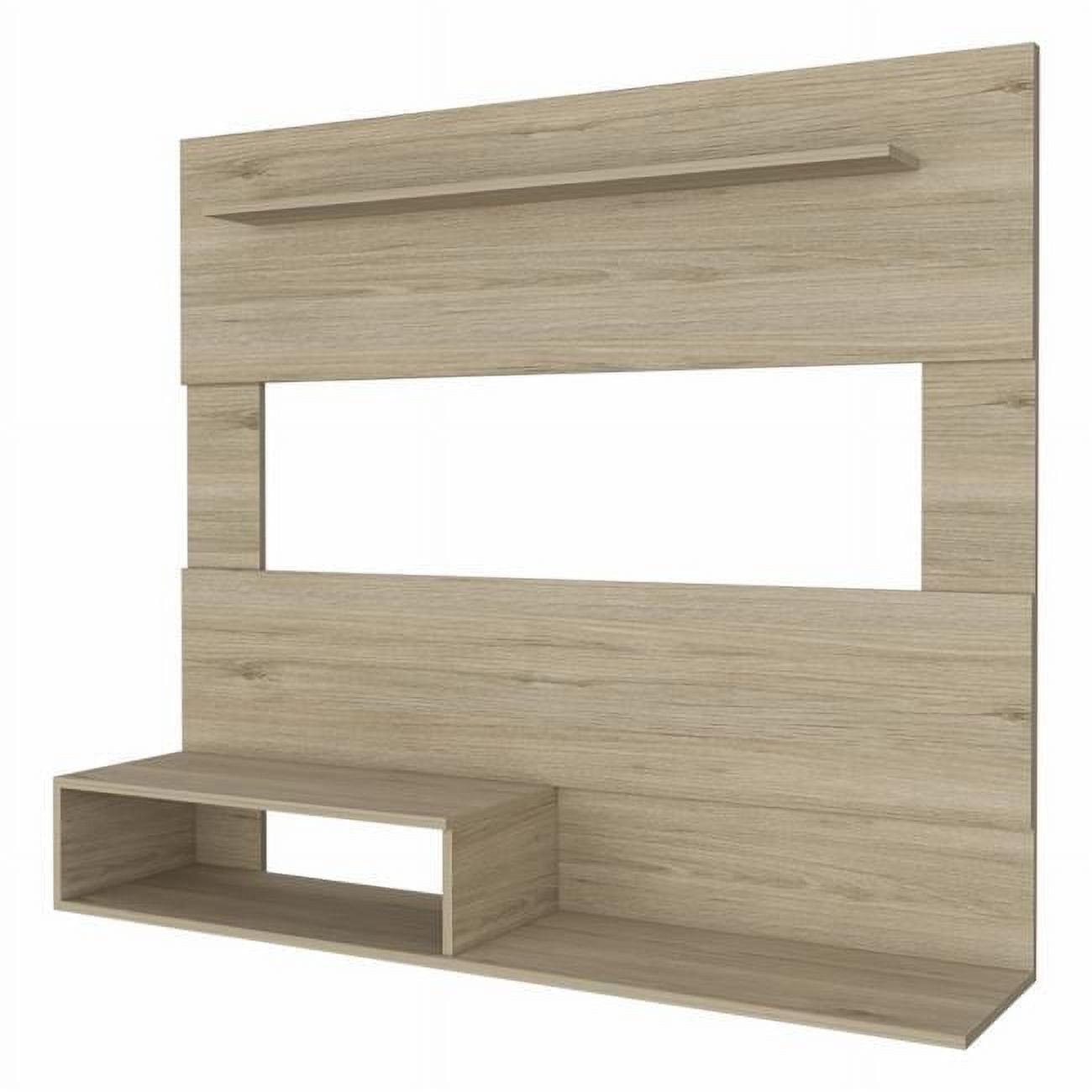 55 in. Manufactured Wood Open Shelving Entertainment Center, Light Pine