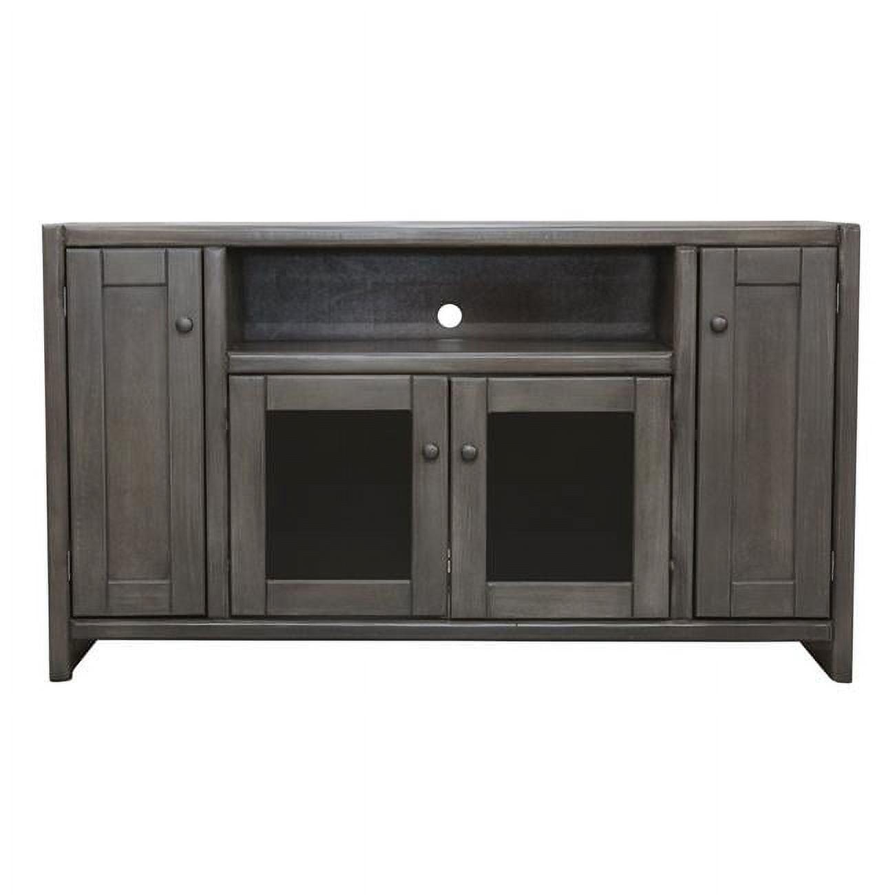 55 in. Poplar Contemporary TV Stand, Greystone