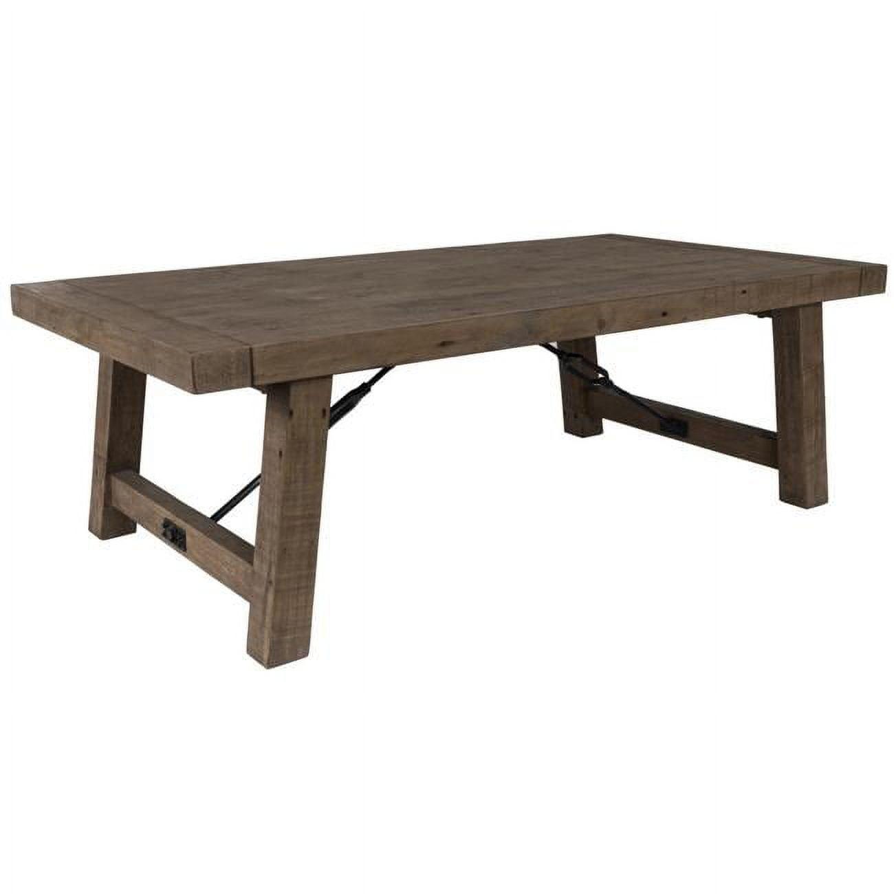 Weathered Gray Reclaimed Pine and Metal Turnbuckle Coffee Table