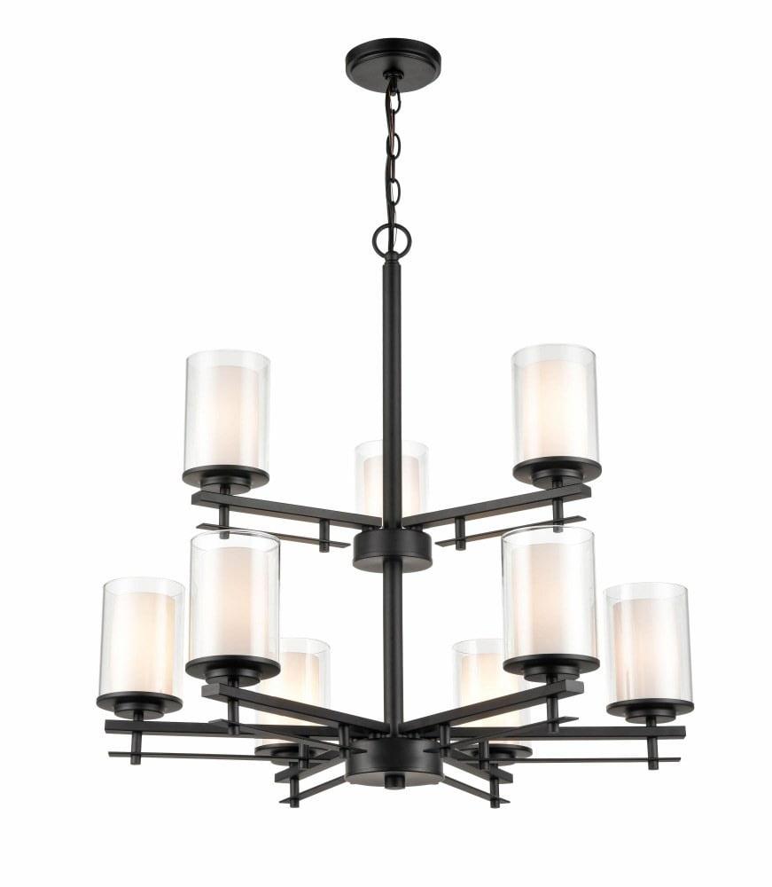 Huderson 29" Matte Black 9-Light Chandelier