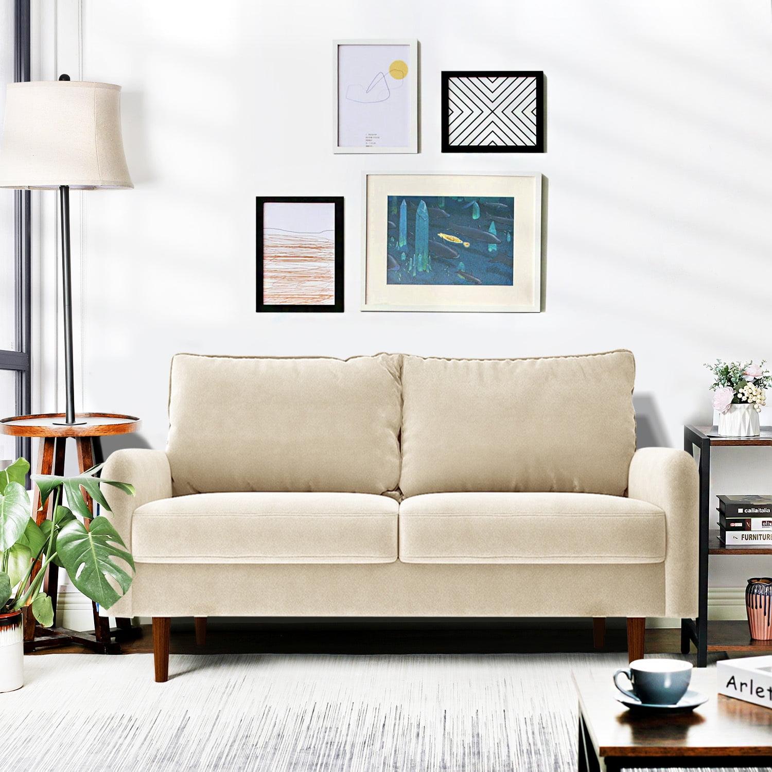 Everly Quinn Hasaam 56.3" Wide Velvet Round Arms Small Apartment Loveseat