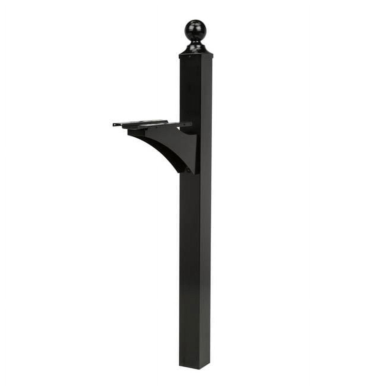 Architectural Mailboxes Landover Mailbox and Address Posts Black: Aluminum Stand, No Assembly Required, 56.3" Height