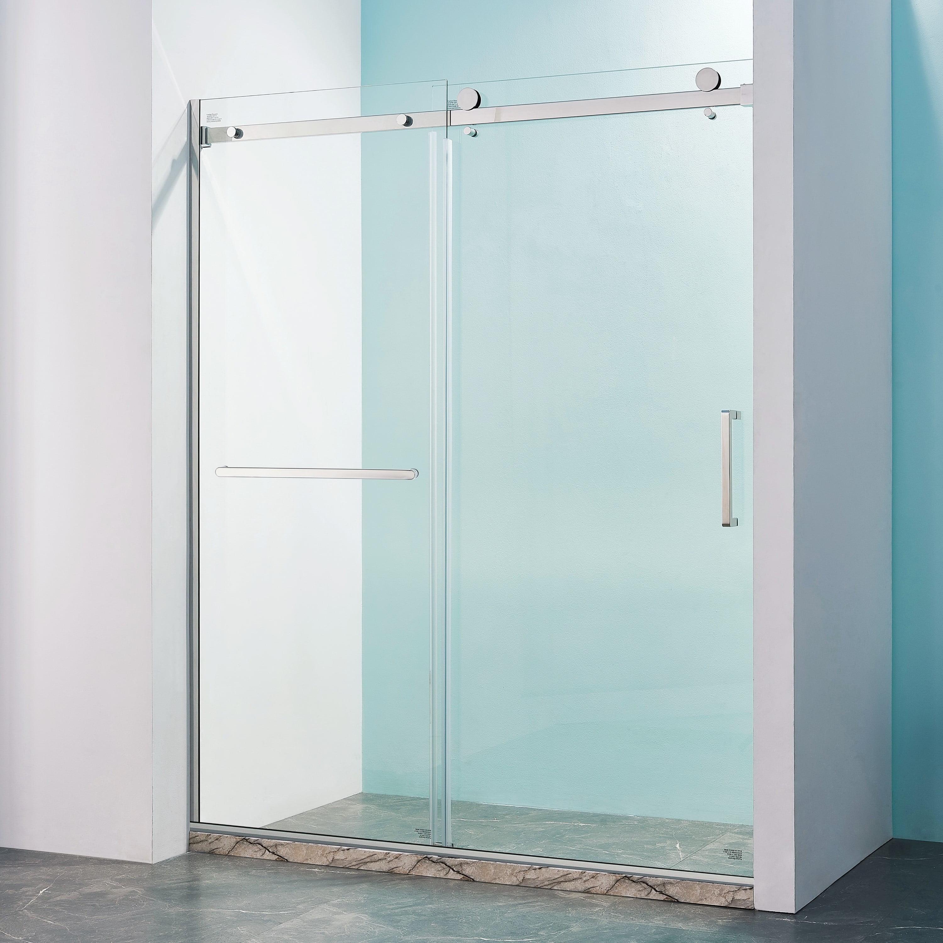 56"-60 ‘W x 75’ Aluminum Framed Single Slide Design Shower Door