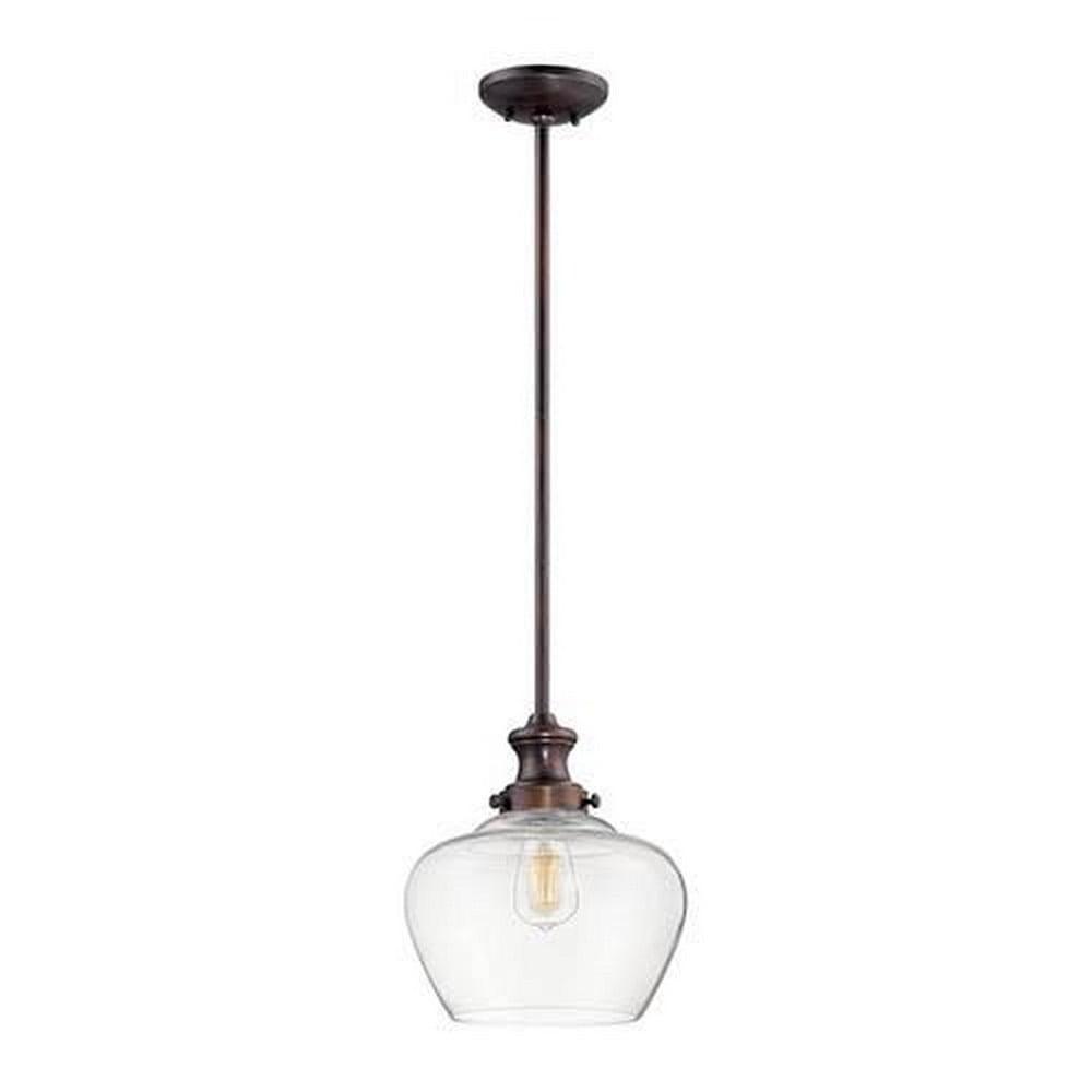 Elegant Mini-Pendant Light in Rubbed Bronze - 48" Tall