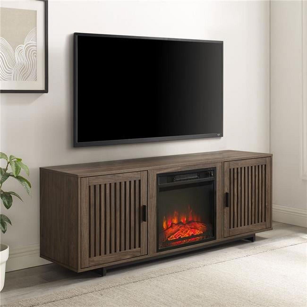 58" Silas Low Profile TV Stand for TVs up to 65" with Fireplace Walnut - Crosley