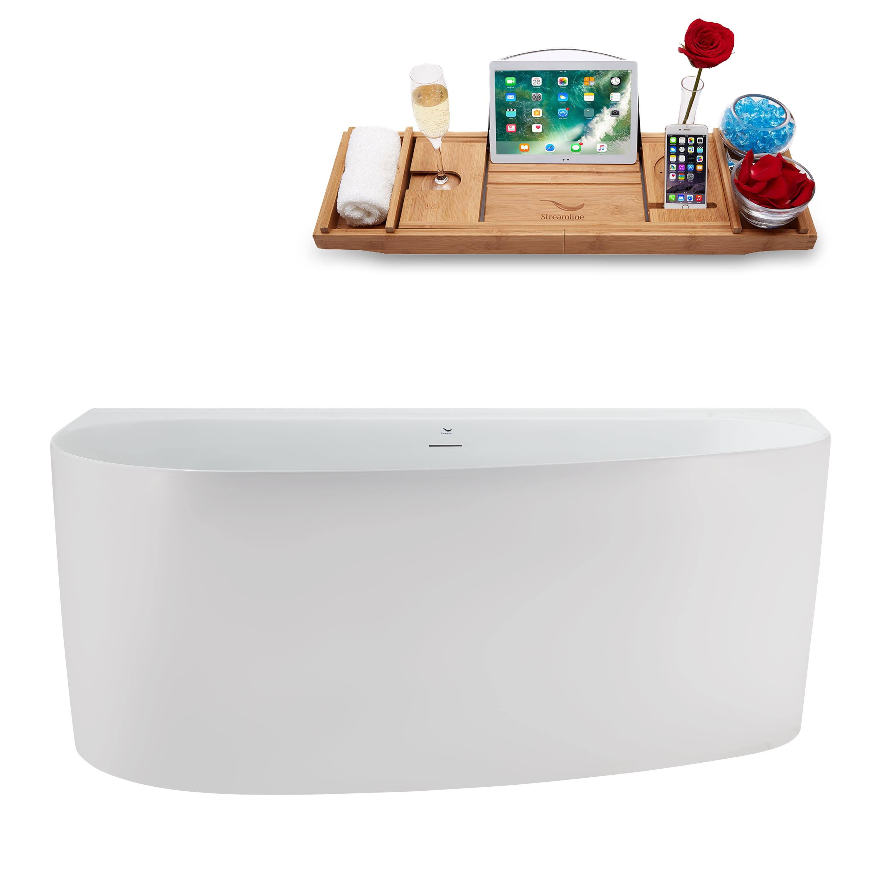 59.1'' x 29.5'' Freestanding Soaking Acrylic Bathtub