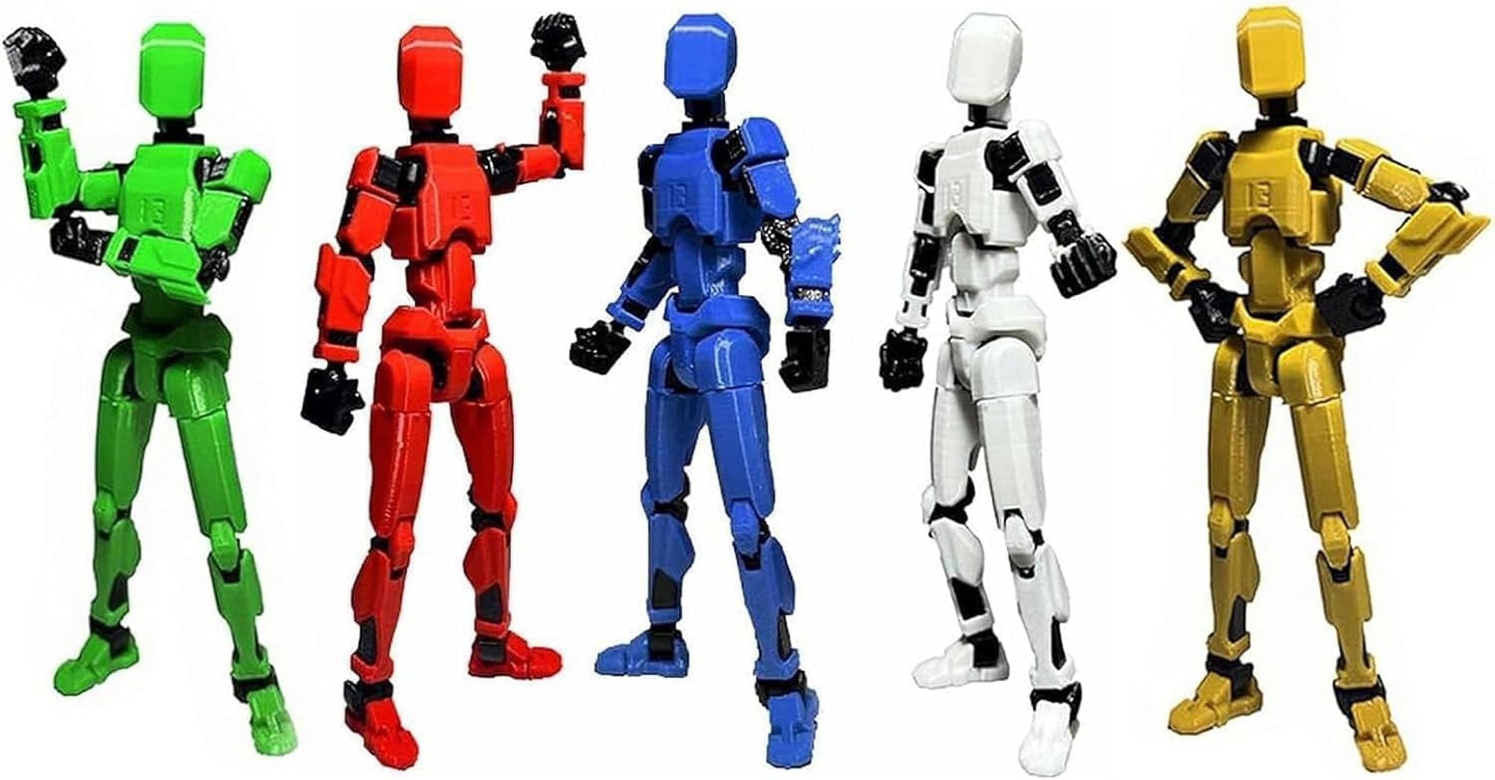 5PCS Assembly Completed T13 Action Figure 3D Printed Multi-Jointed Movable,Lucky 13 Action Figures,Multi-Articular Action Figures,Desktop Decorations,Creative Gifts (5 Colors)