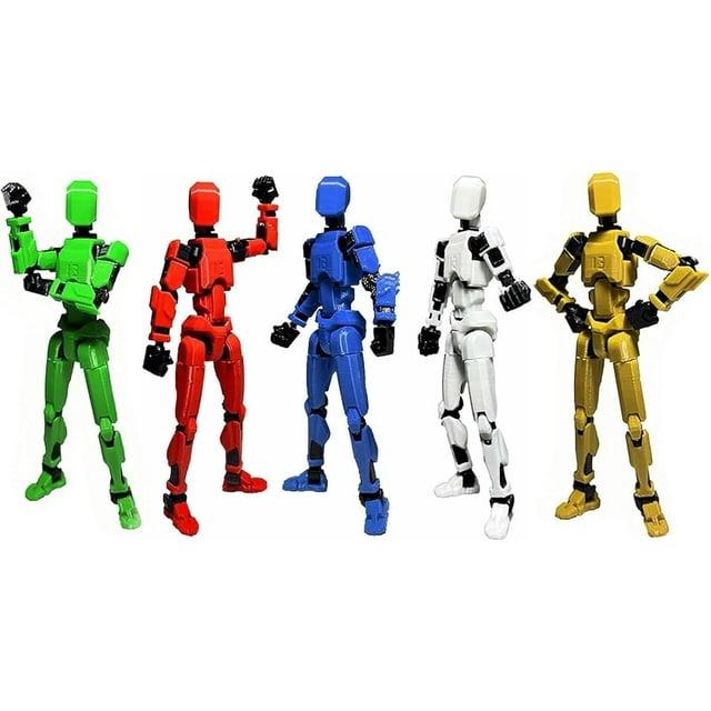 5PCS Assembly Completed T13 Action Figure 3D Printed Multi-Jointed Movable,Lucky 13 Action Figures,Multi-Articular Action Figures,Desktop Decorations,Creative Gifts (5 Colors)