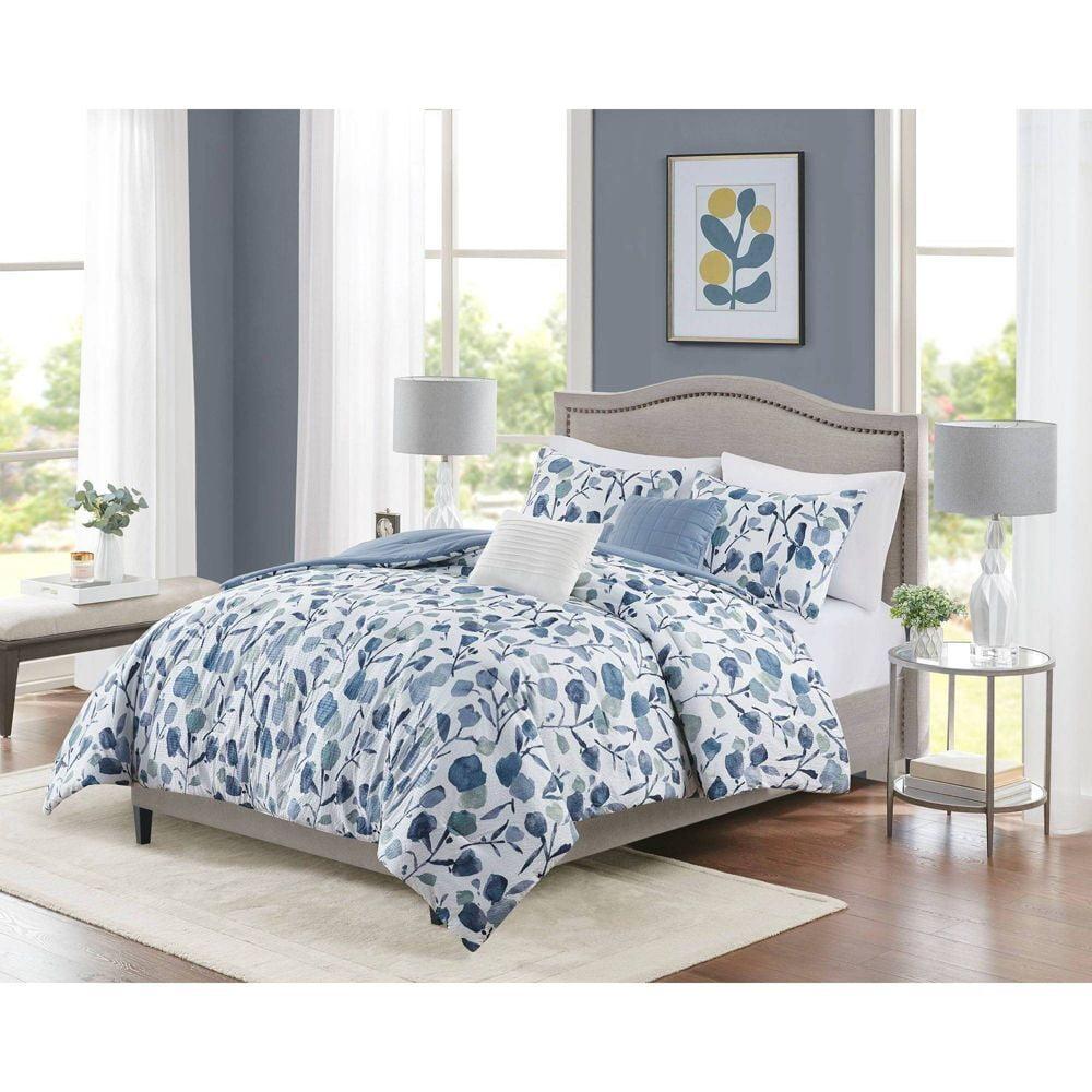 Ramona Seersucker Tulip Print Comforter Bedding Set White