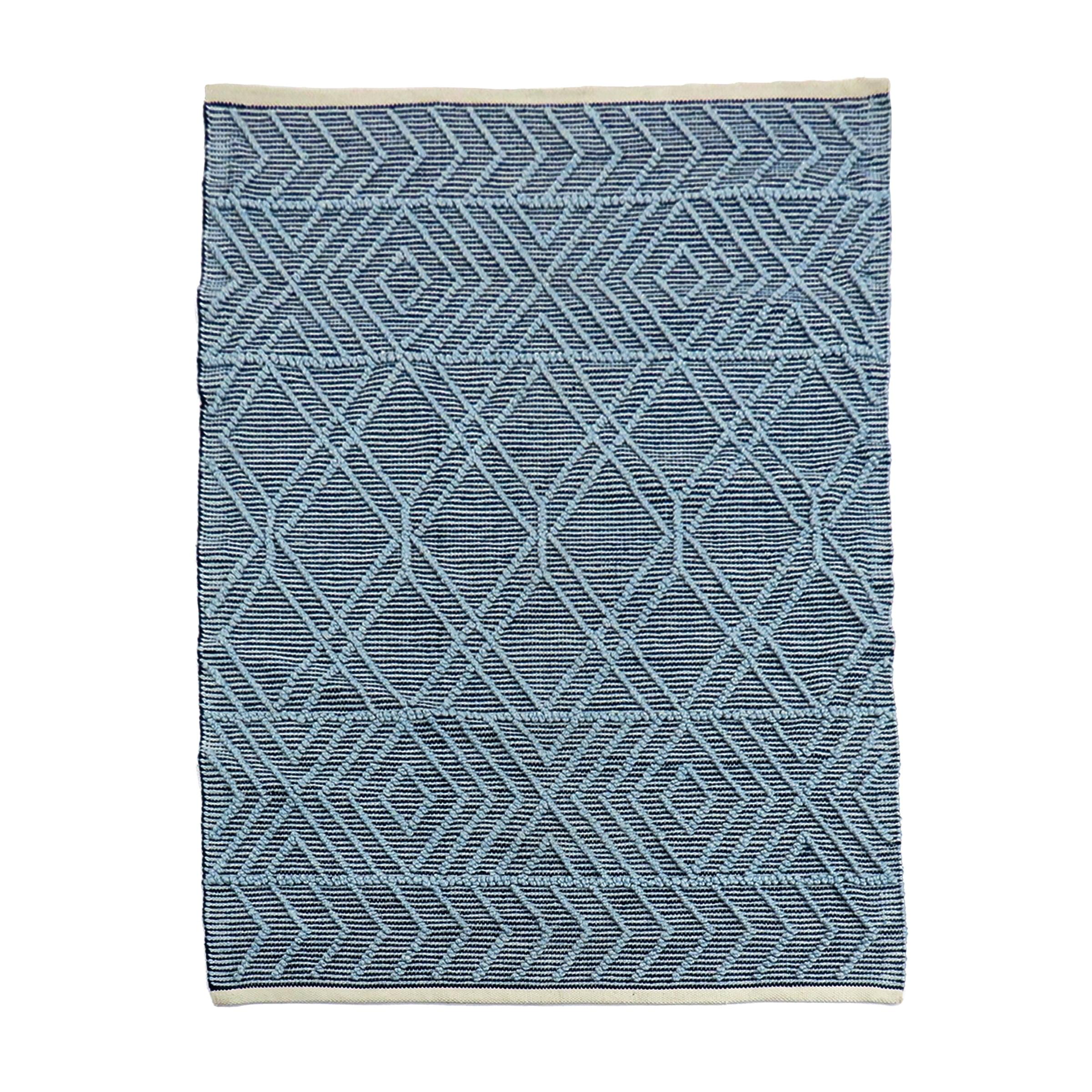 5x7 Geometric Hand Woven Indoor/Outdoor Rug Navy Blue - National Tree Company