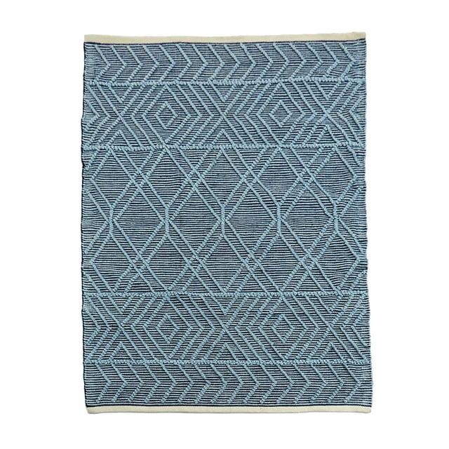 5x7 Geometric Hand Woven Indoor/Outdoor Rug Navy Blue - National Tree Company