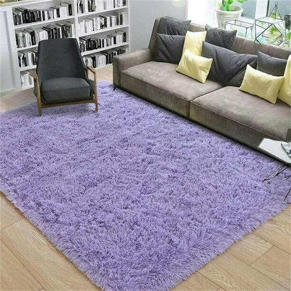 Noahas Fluffy Shaggy Rugs, 5x8 Feet Purple Plush Rugs for Girls Bedroom, Soft Kids Room Carpets, Large Bedside Rug, Upgrade Non-Slip Rugs for Children Nursery Dorm Home Decor, Purple