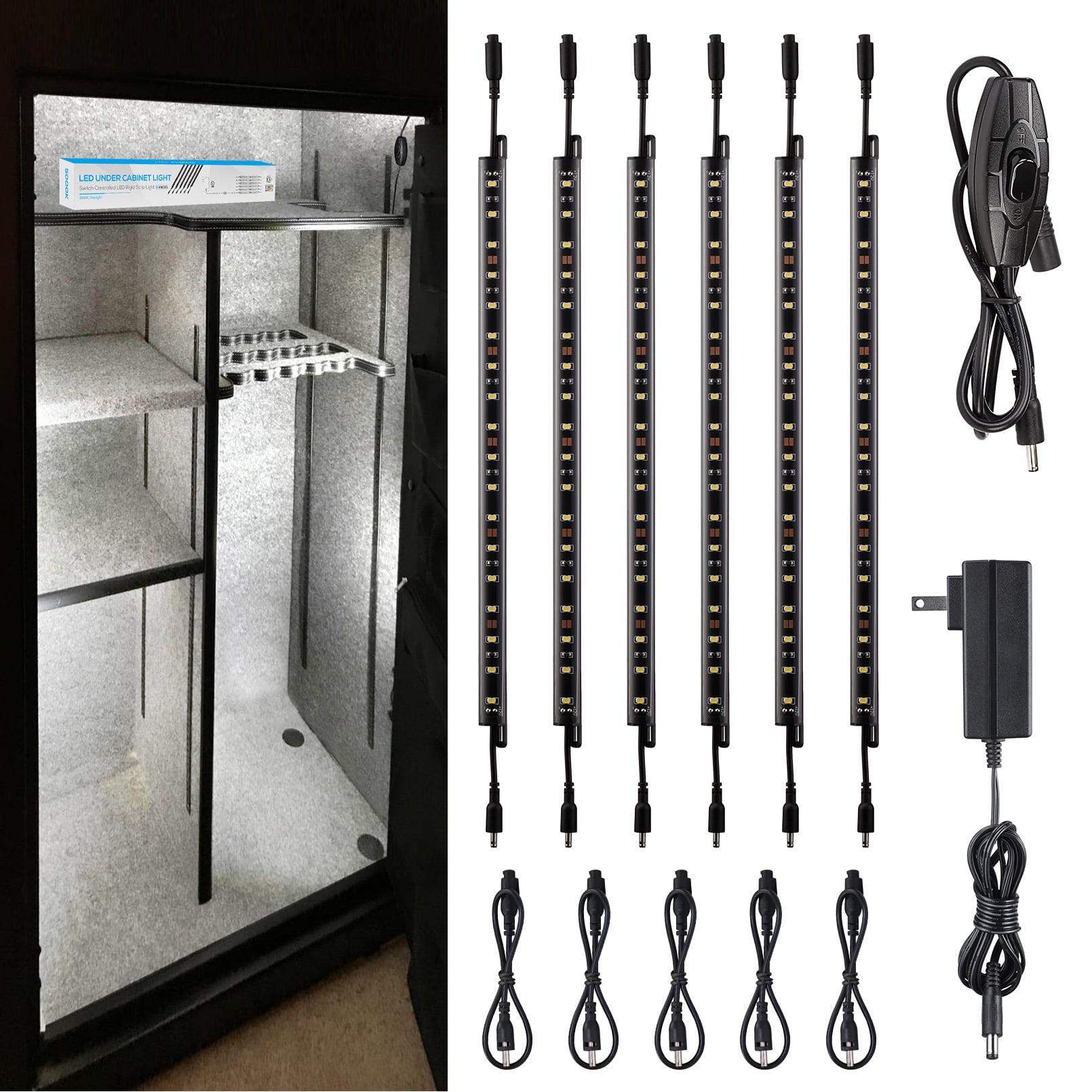 6×12 Inch Linkable Safe Lighting Bars Kit, "V"-Shape, 5000K Daylight, Manual Switch