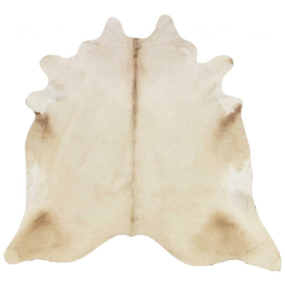 Champagne Brindled Cowhide Rectangular Handmade Rug