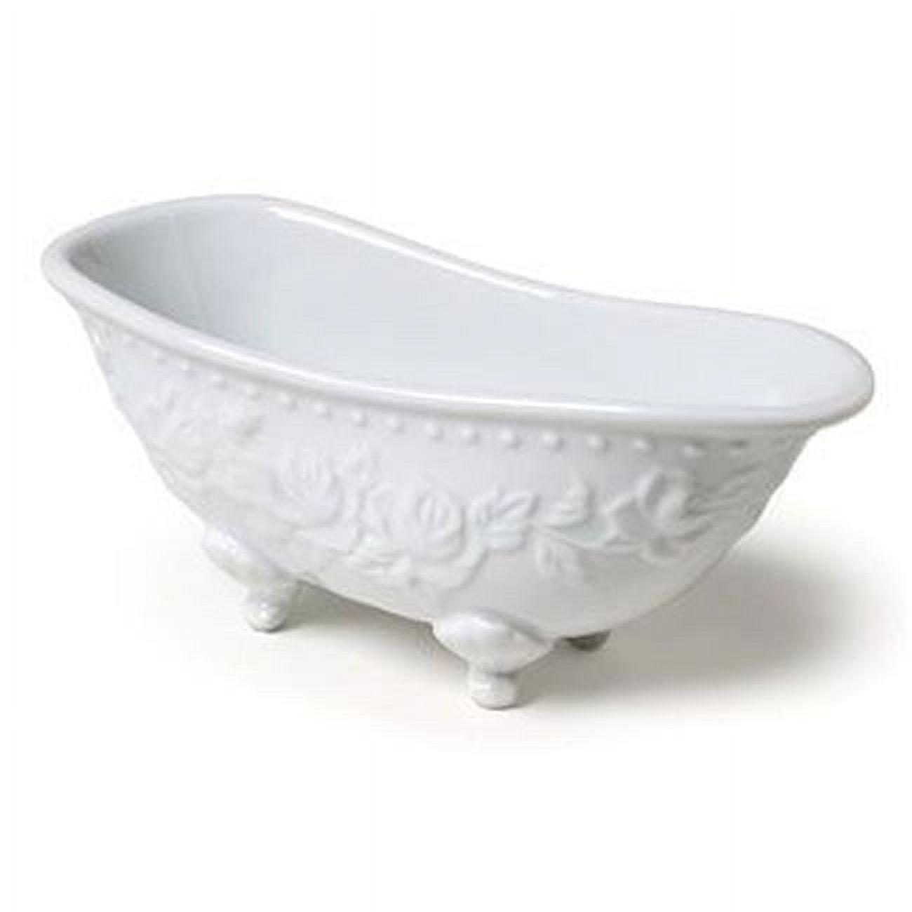 White Ceramic Bathtub Shaped Soap Dish