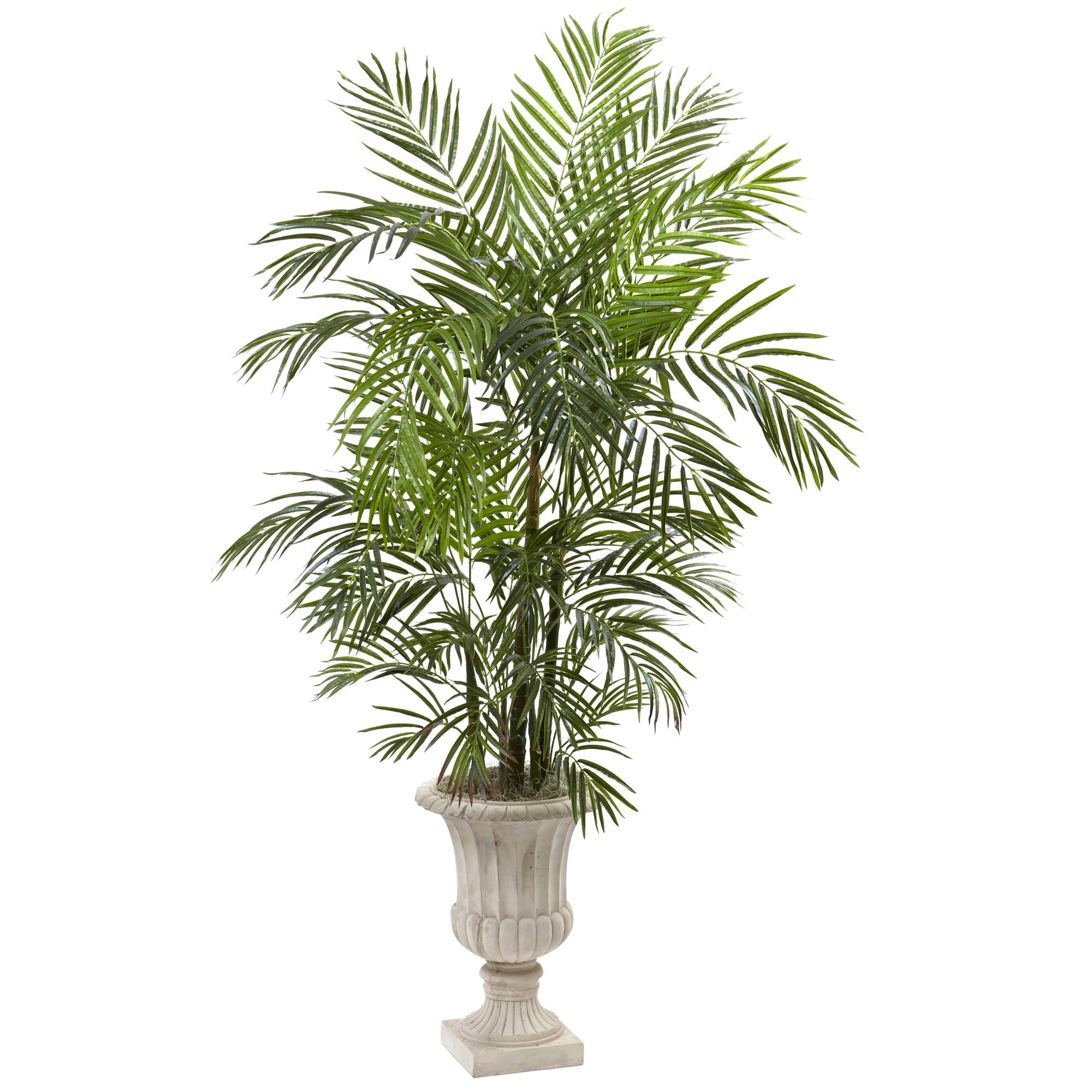 Elegant 6ft Silk Areca Palm in Chic Plastic Planter - UV Resistant