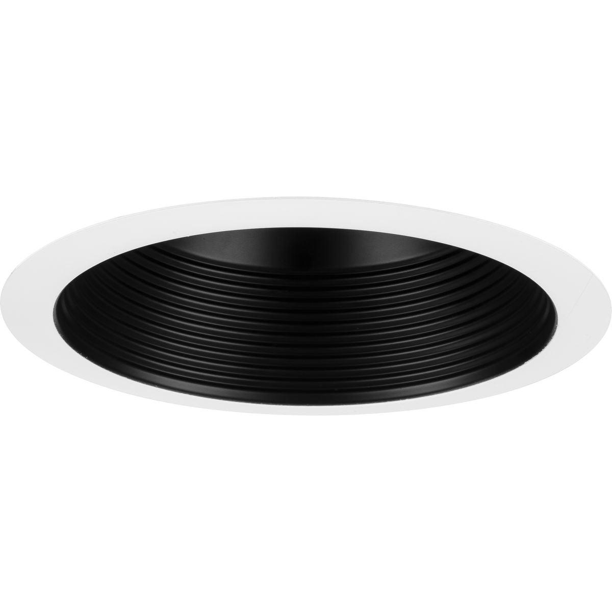 Black Aluminum 6-Inch Recessed Step Baffle Trim for Shallow Housing