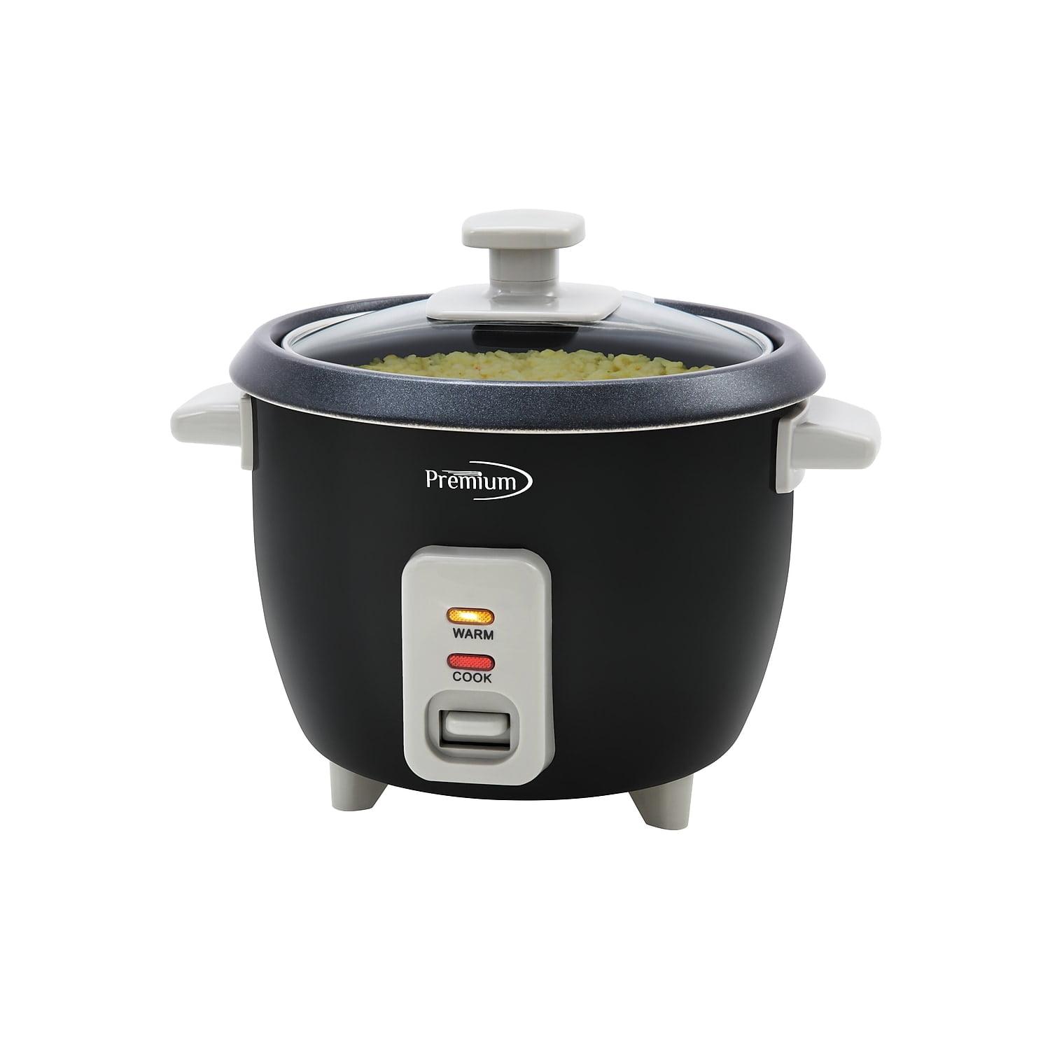 6-Cup Black Rice Cooker and Rice Steamer with Non-Stick Cooking Pot