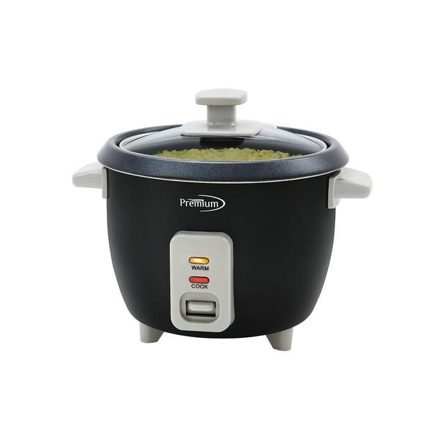 6-Cup Black Rice Cooker and Rice Steamer with Non-Stick Cooking Pot
