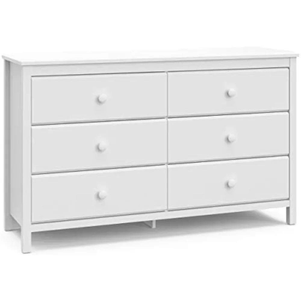 Alpine White 6-Drawer Nursery Dresser with Spacious Storage