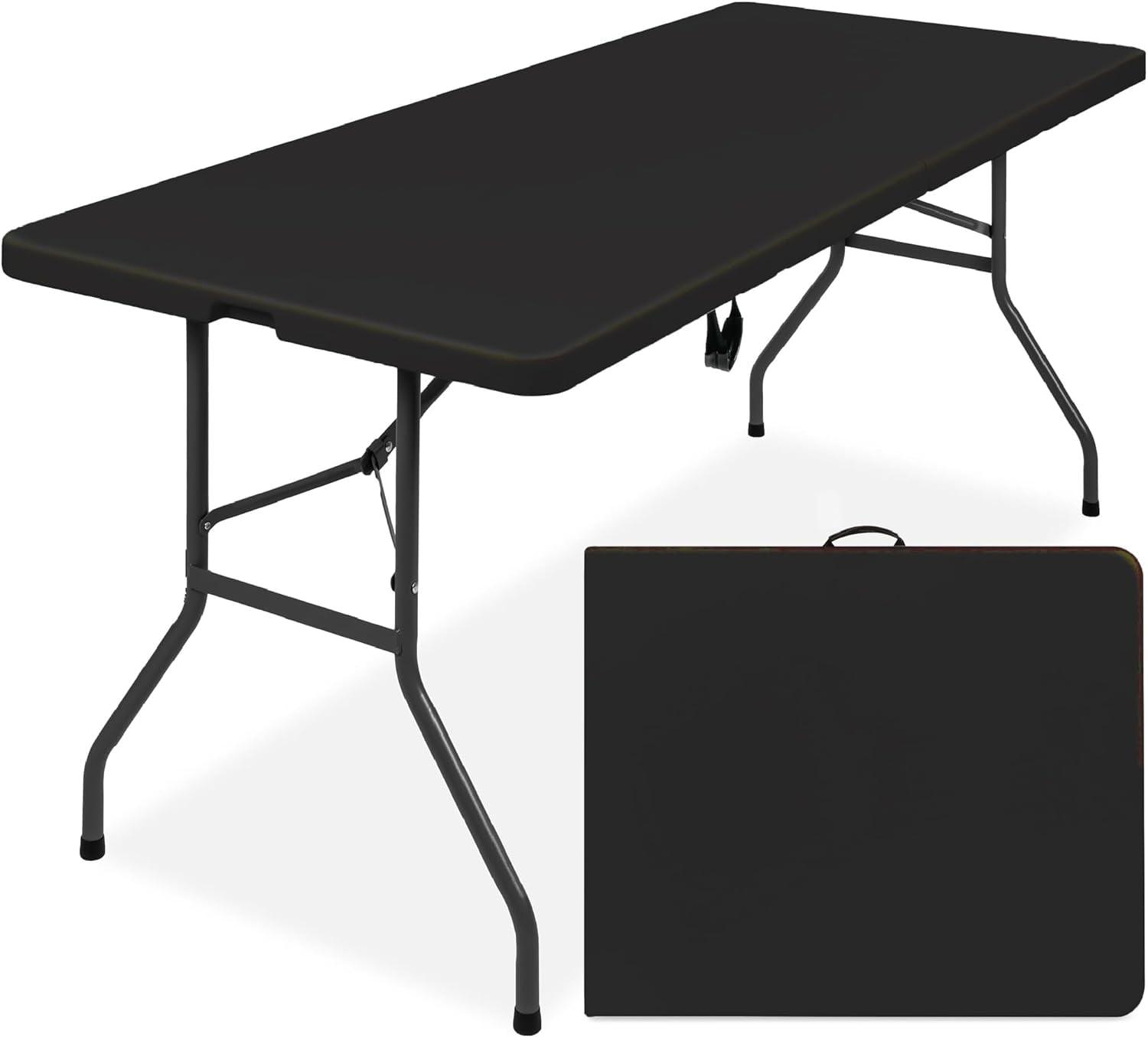 Best Choice Products 6ft Plastic Folding Table, Indoor Outdoor Heavy Duty Portable w/ Handle, Lock