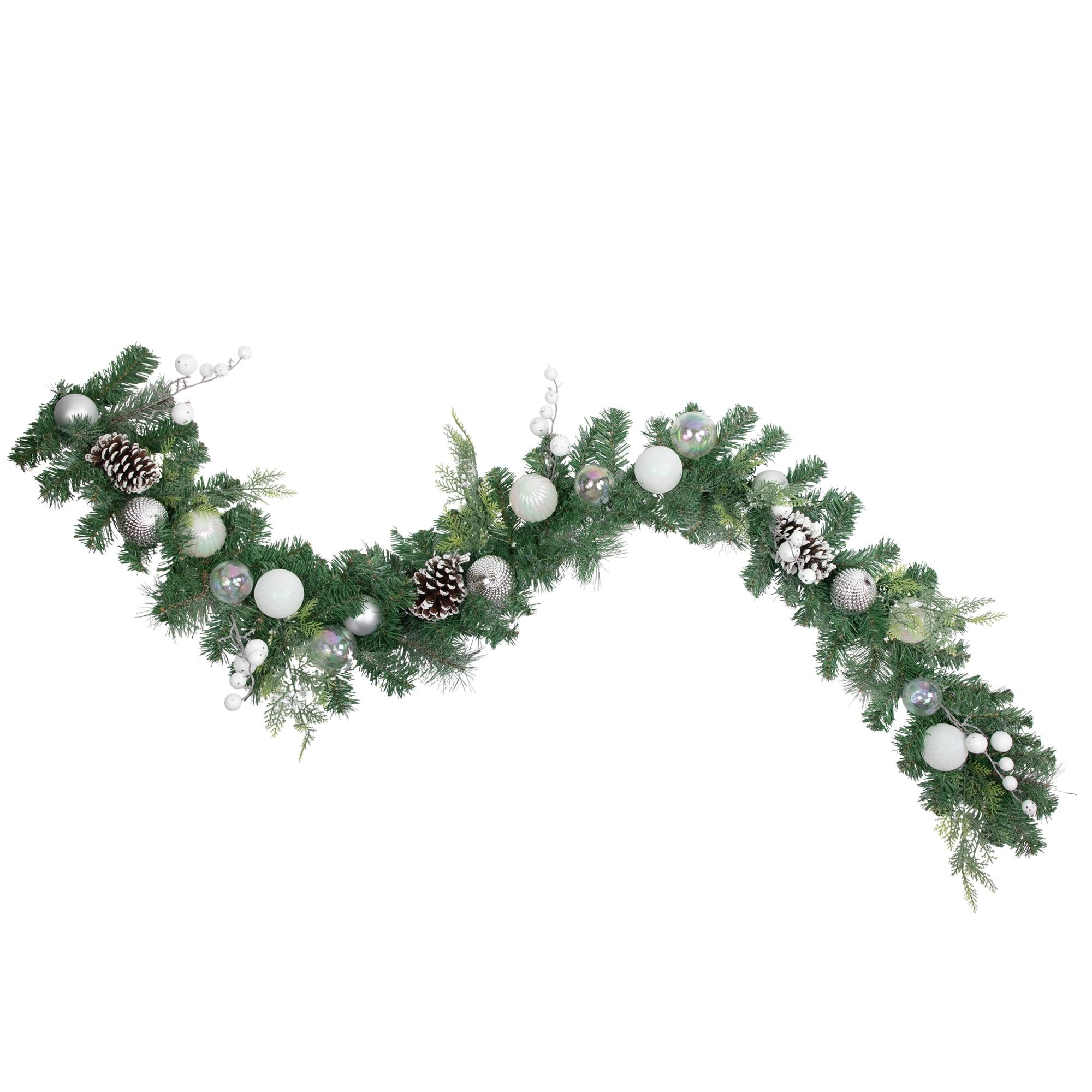 6' Green Pine Artificial Christmas Garland with Frosted Pinecones and Berries