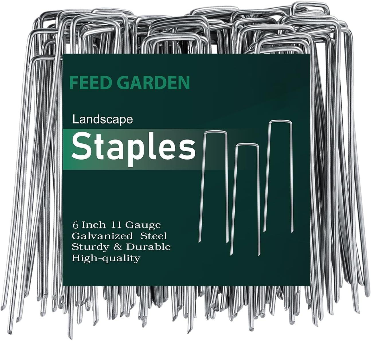 6 Inch 500 Pack Galvanized Steel Landscape Staples