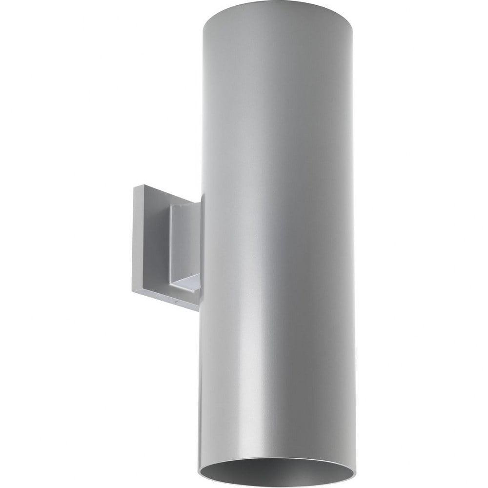 Progress Lighting, Cylinders Collection, 2-Light Wall Light, Metallic Gray, Aluminum, Antique Bronze Shade