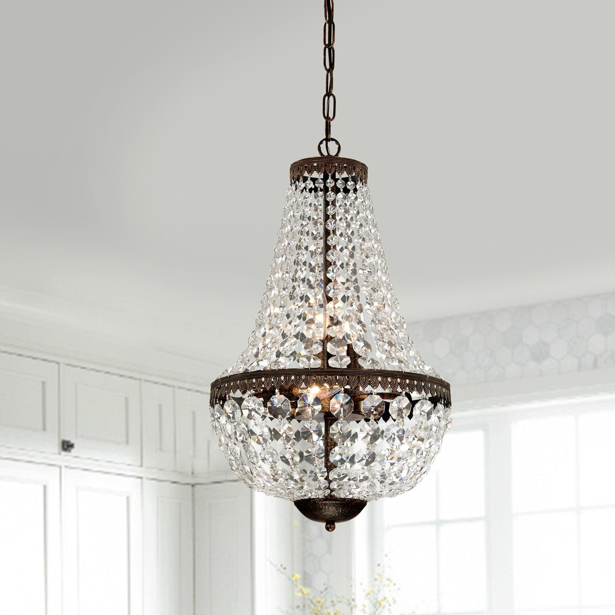 Edvivi Lighting Antique Bronze 6-Light Empire Chandelier with Crystal - Antique Bronze