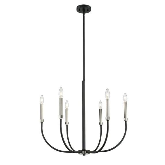 Z-Lite Haylie 6 - Light Chandelier in  Matte Black/Brushed Nickel