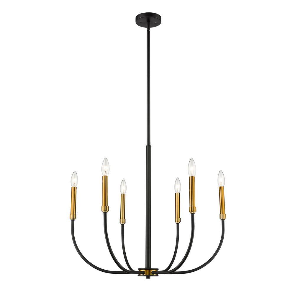 Z-Lite Haylie 6 - Light Chandelier in  Matte Black/Olde Brass