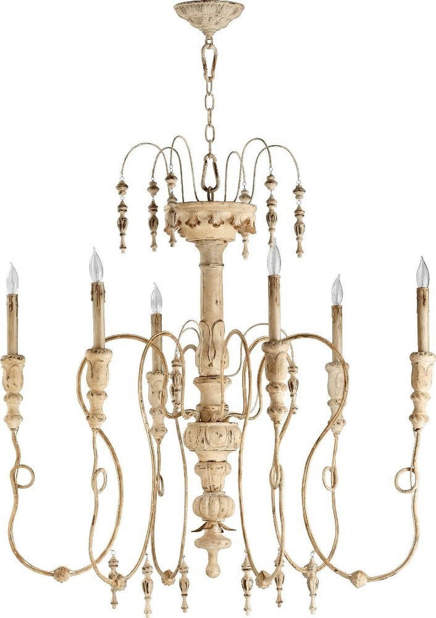 Elegant Persian White 6-Light Candle Chandelier with Adjustable Chain