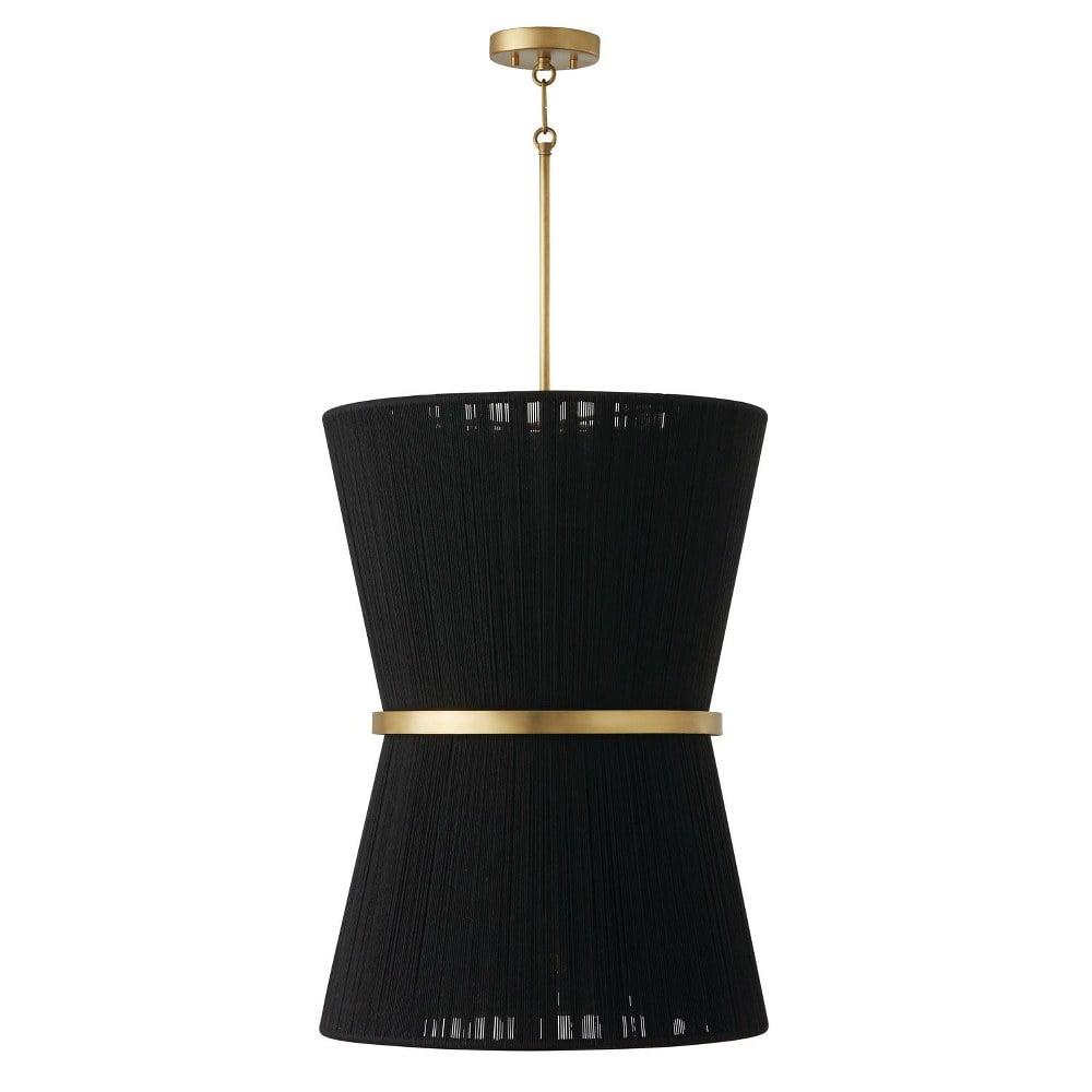 6 Light Foyer-Black Rope/Patinaed Brass Finish Capital Lighting 541261Kp