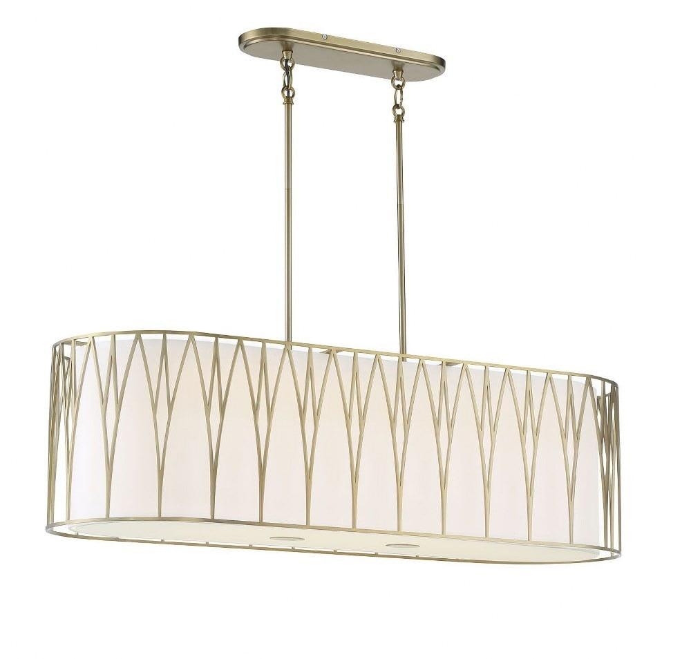 1087-695-L-Minka Lavery-Regal Terrace - 6 Light LED Linear Island Light - 24 inches tall by 41.88 inches wide-Soft Brass Finish