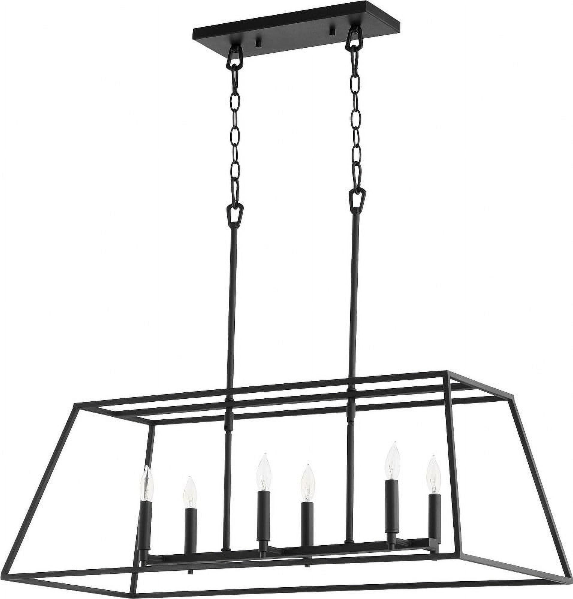 Elegant Noir 6-Light Linear Pendant in Sleek Black Finish