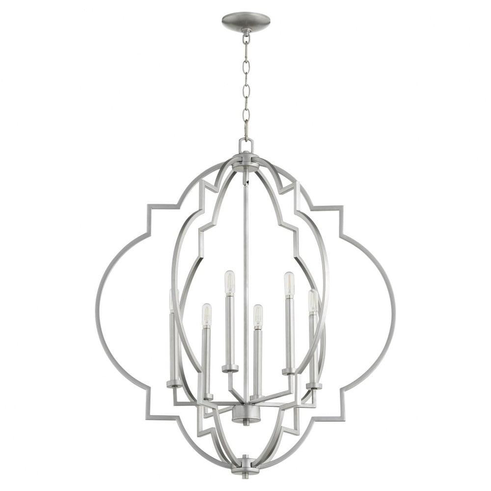 Quorum Lighting Dublin 6-Light Pendant, Classic Nickel, 29.5W, 34H