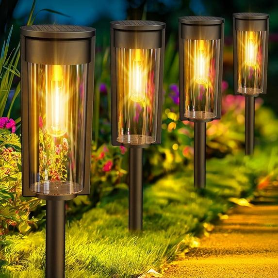 LETMY Solar Powered Integrated LED Pathway Light Pack (Set of 6)