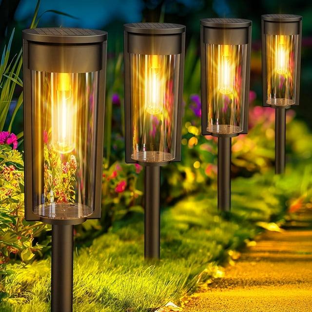 LETMY Solar Powered Integrated LED Pathway Light Pack (Set of 6)